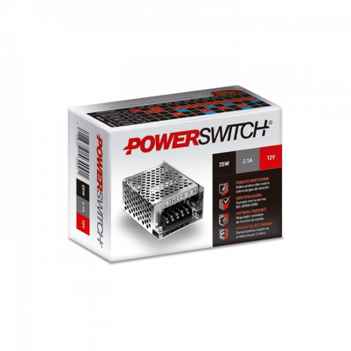 Fuente Powerswitch 12v 2a Gab Metalico Ip20 25w - Imagen 2
