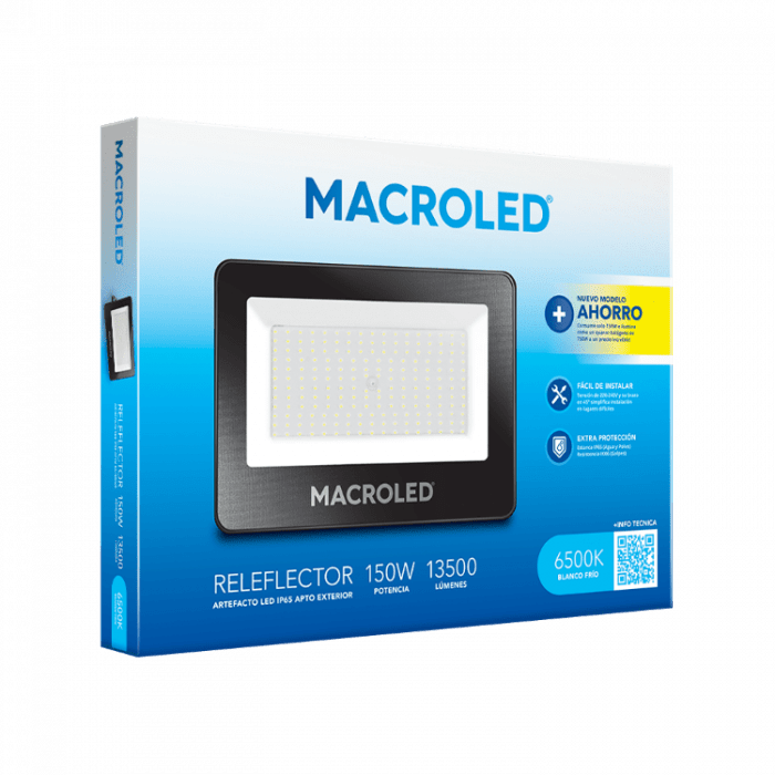 Reflector Led 150w Ip65 Exterior 13500lm 220v Blanco Frio - Imagen 3