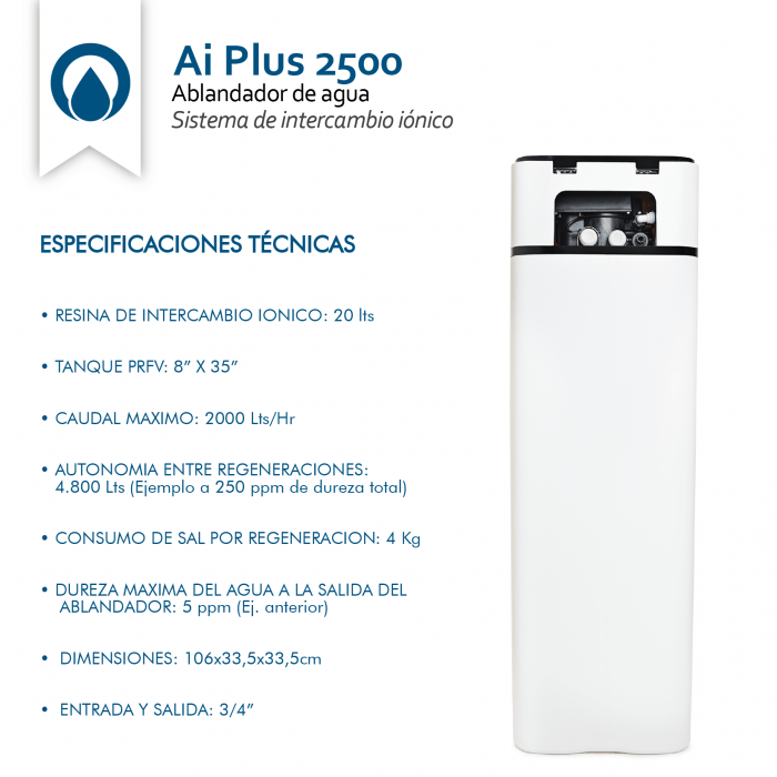 Ablandador De Agua Sarro Por Intercambio Iónico Ai Plus 2000 - Imagen 4