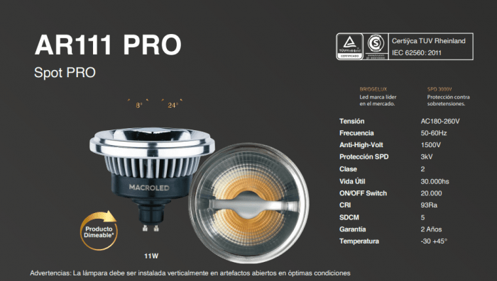AR111 Pro 11W - Imagen 4