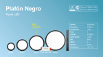 Panel Plafon Led 24w Redondo Negro Aplicar Macroled - Imagen 6