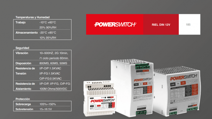 Fuente De Alimentacion Powerswitch 60w 12v 5a Riel Din - Imagen 3