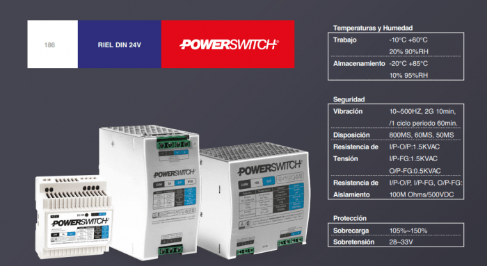 Fuente De Alimentacion Powerswitch 60w 24v Riel Din - Imagen 2