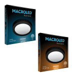 Panel Plafon Led 24w Redondo Negro Aplicar Macroled