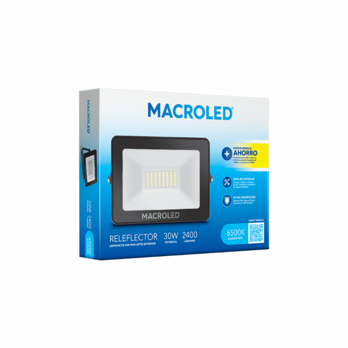Reflector Led Macroled 30w Ac220v Frio Calido Apto Exterior - Imagen 5