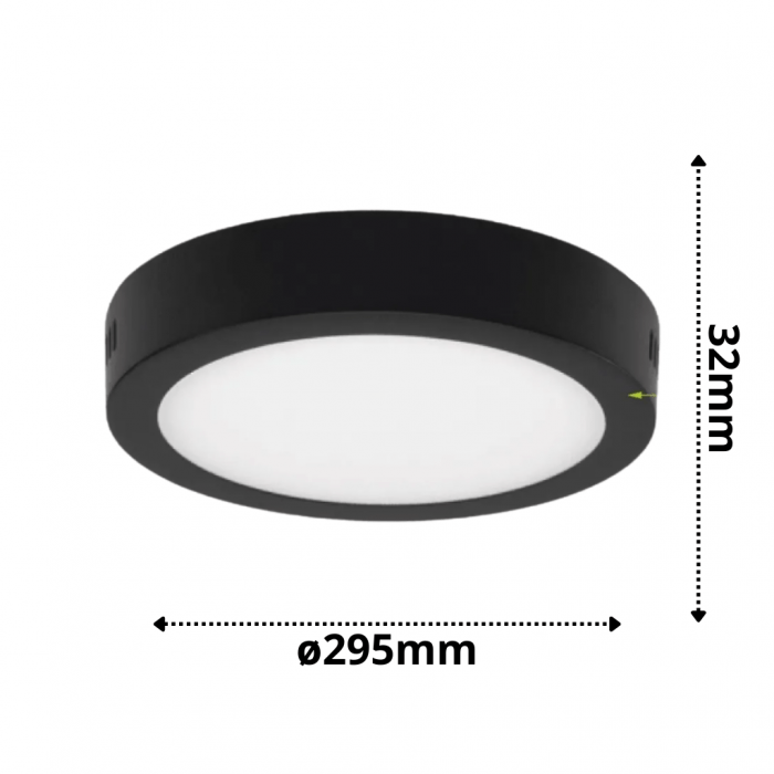 Panel Plafon Led 24w Redondo Negro Aplicar Macroled - Imagen 4