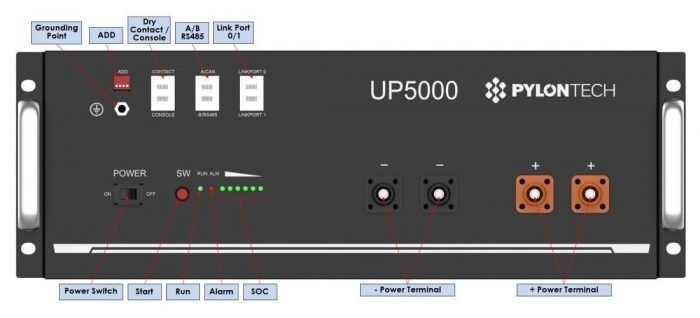Batería de Litio UP5000 48v 4.8Kwh Pylontech - Imagen 2