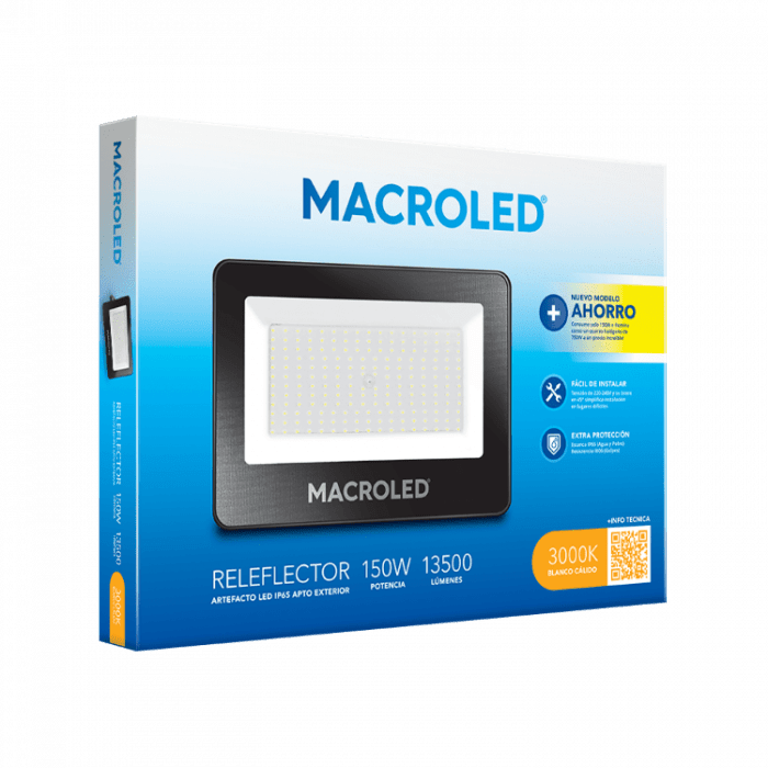 Reflector Led 150w Ip65 Exterior 13500lm 220v Blanco Frio - Imagen 4