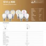 Lampara Bulbo Filamento Led Gota 1w Color E27 Macroled - Imagen 3