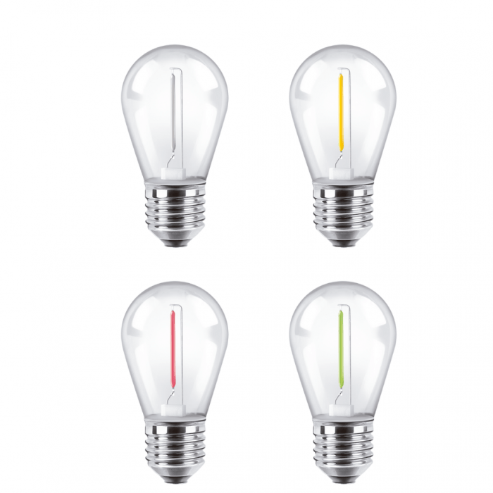 Lampara Bulbo Filamento Led Gota 1w Color E27 Macroled - Imagen 2