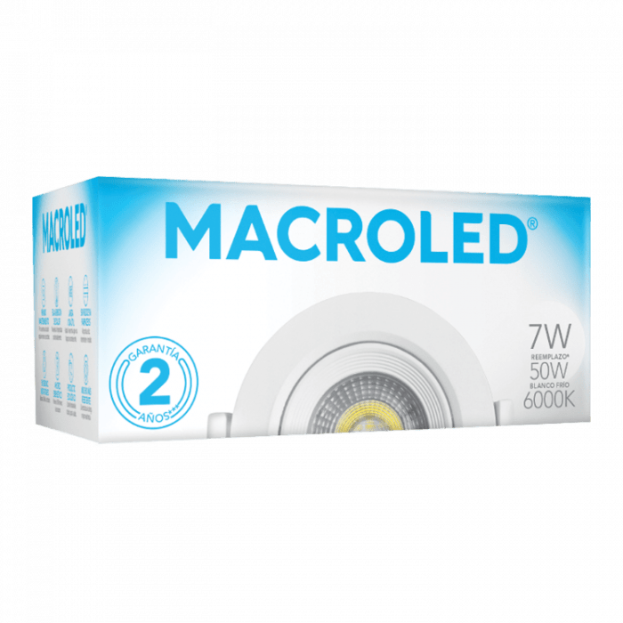 Spot Dicroica Macroled 7w Blanco Cálido-Frio Listo Para Instalar - Imagen 3