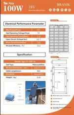 Panel Solar 100w 18v Calidad A -  Pantalla Energía - Imagen 2
