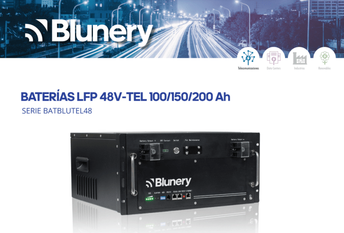 Bateria Litio LFP Rackeable 48V 100Ah 4800Wh - BMS incorporado - >5000 ciclos @DoD 80% - Imagen 2