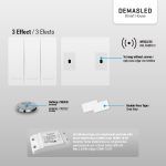 Tecla Inalámbrica RF, 3 Efectos Smart House, Blanco - Imagen 2