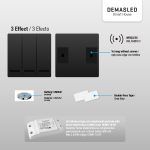 Tecla Inalámbrica RF, 3 Efectos Smart House, Negro - Imagen 2