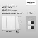 Tecla Inalámbrica RF, 3 Efectos Smart House, Blanco - Imagen 3
