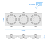 Artefacto Embutir PC Dicro MR16 x3 AN - Imagen 2