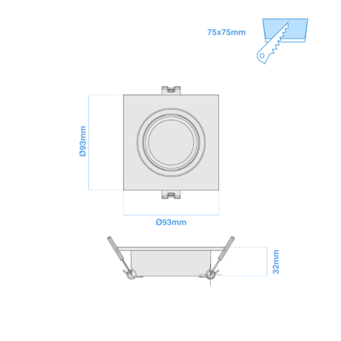 Artefacto Embutir PC Dicro MR16 x1 B - Imagen 2