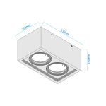 Cardánico Metal Plafón AR111 x2 Blanco - Imagen 2