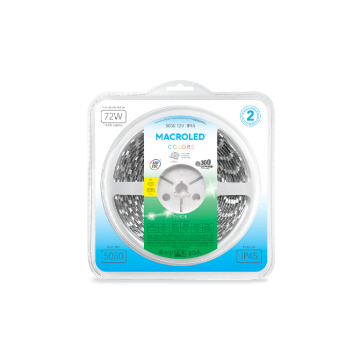 TIRA LED 5050 – 12V – IP45 – 60LEDS x m - Color - Imagen 3