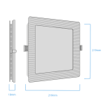 Panel Embutir Cuadrado 18W Negro - Imagen 2