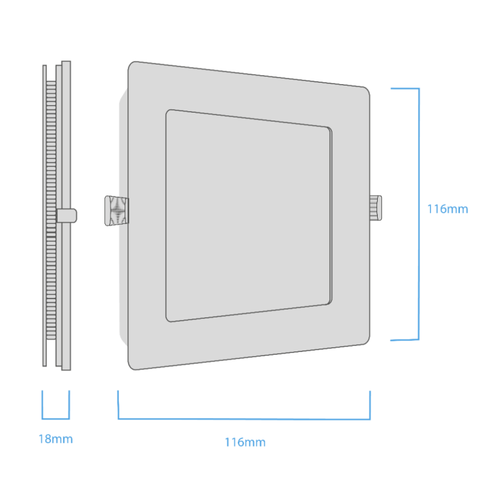 Panel Embutir Cuadrado 6W Blanco - Imagen 2