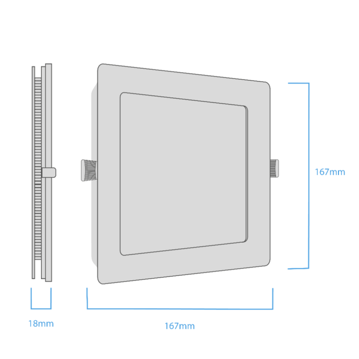 Panel Embutir Cuadrado 12W Blanco - Imagen 2