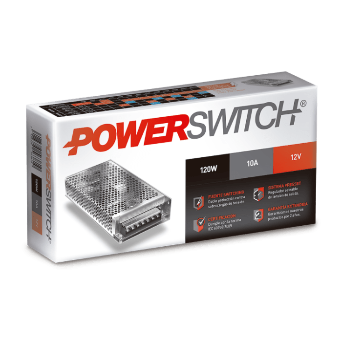 Fuente Interior PowerSwitch 120W 12V - Imagen 2