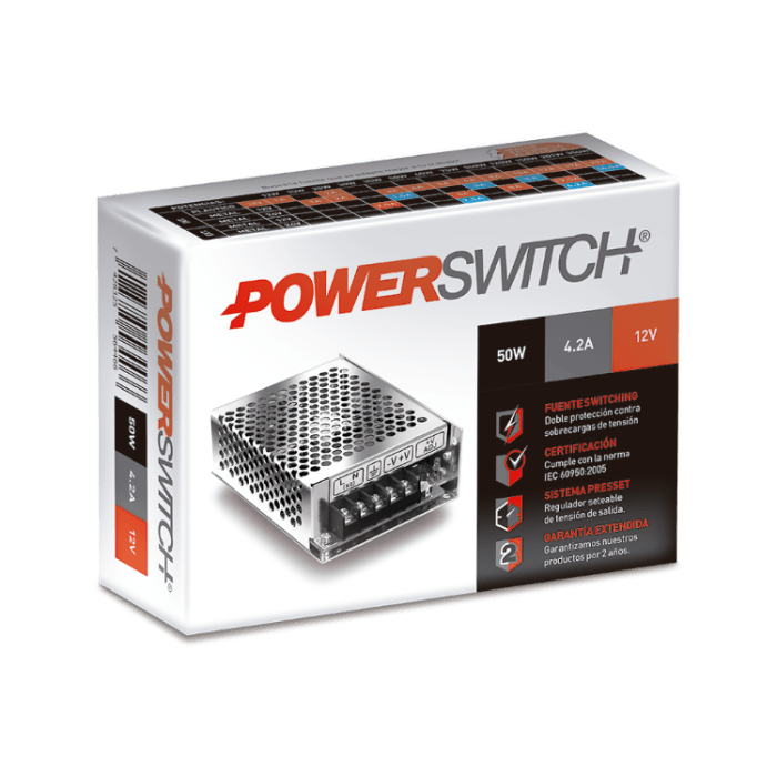 Fuente Interior PowerSwitch 50W 12V - Imagen 2