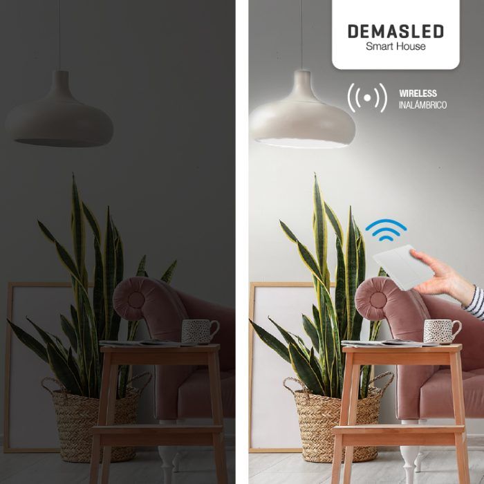 Tecla Inalámbrica Rf, 2 Efectos Smart House, Blanco - Imagen 4