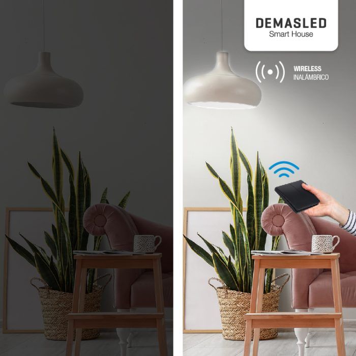 Tecla Inalámbrica Rf, 2 Efectos Smart House, Negro - Imagen 4