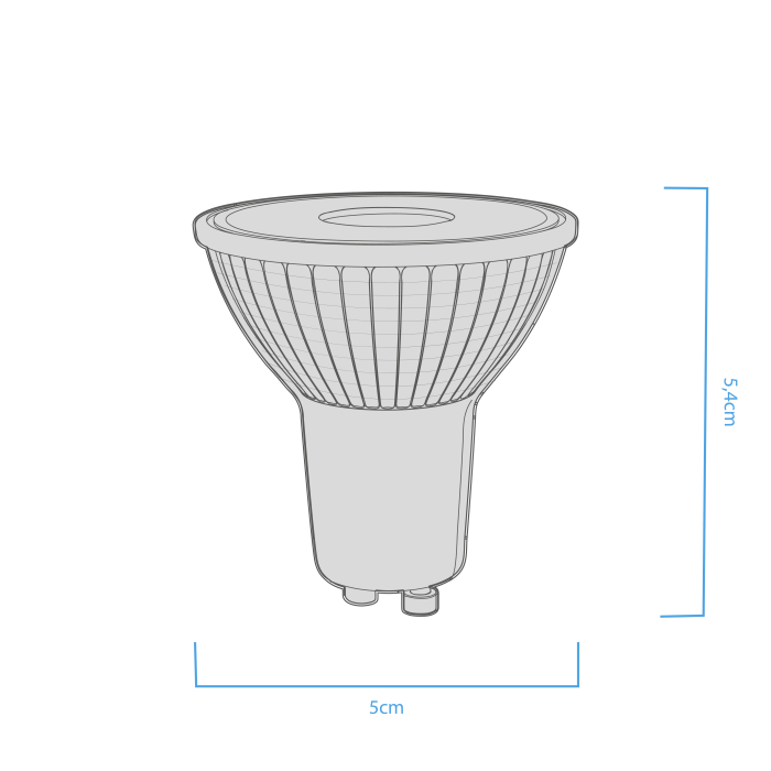 Dicroica Led Vidrio 7w 36º Macroled - 600 lm - Imagen 4