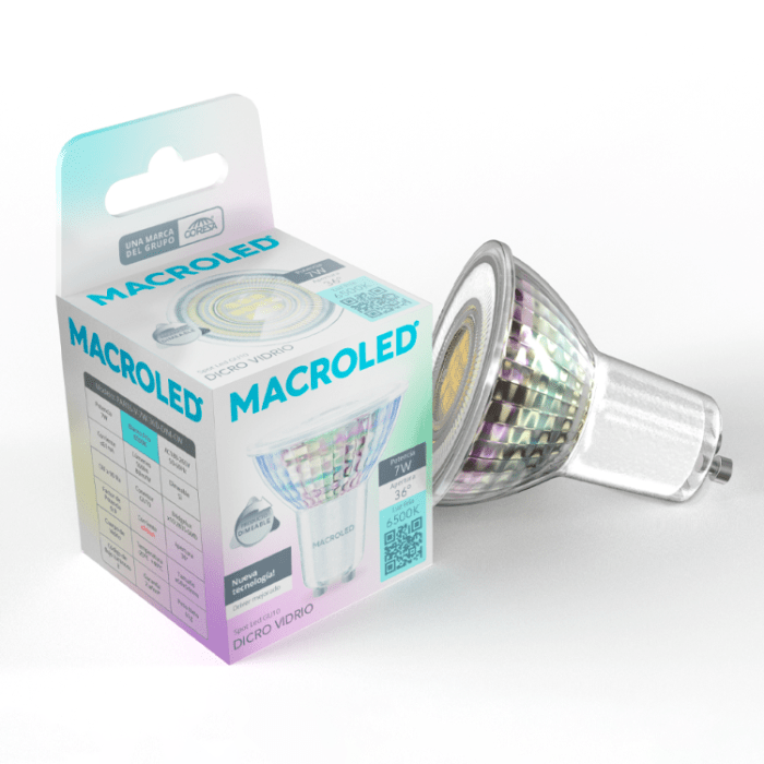 Dicroica Led Vidrio 7w 36º Macroled - 600 lm - Imagen 3