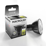 DICROICA MACROLED ALUMINIO NEGRA COB GU10 6.5W DIM AC180-265V 24° FP>0.8 2700K 600LM - Imagen 3