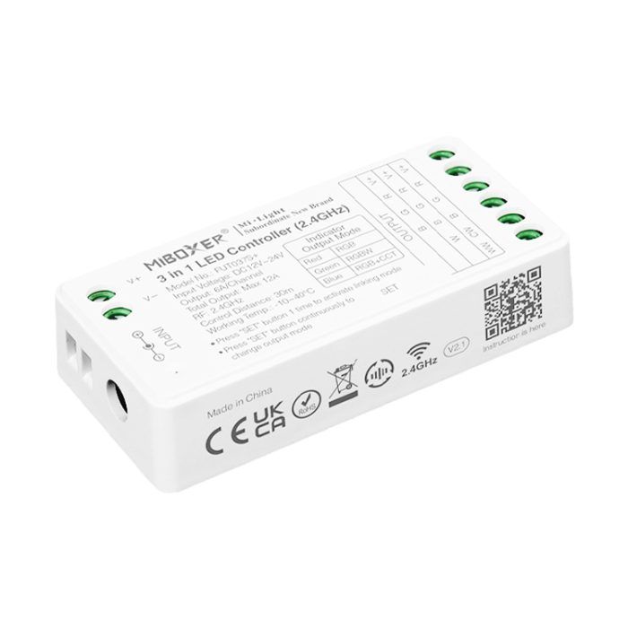 Controlador LED 3 en 1 RGB/RGBW/RGB+CCT Mi-Light 12-24V 12A 2.4GHz - Imagen 6