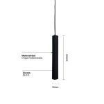 Lámpara TUBO de Techo Negro 35cm para Dicroica GU10 - Imagen 2