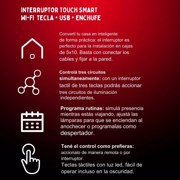 Interruptor Wifi inteligente 1 toma corriente, 1 tecla, 1 USB - Imagen 4