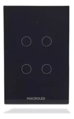 TECLA SMART NEGRO MACROLED 4 CANALES CON CAPACITOR - Imagen 2