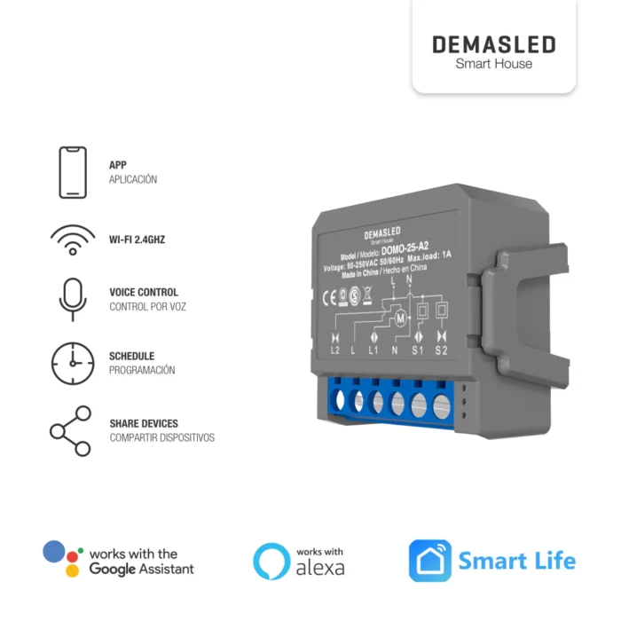 Módulo Smart Wifi Para Persianas Y Cortinas 1a 220v 2.4ghz - Imagen 2