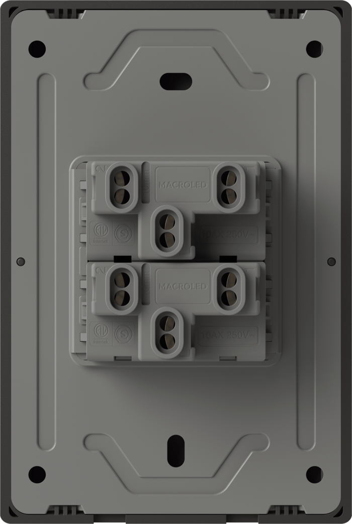 TECLA MILAN BLANCO MACROLED, 2 CANAL, 2 VIAS, AC 250V, 10A MAX. BASTIDOR METALICO - Imagen 2