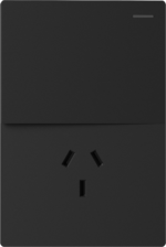 TECLA Y TOMACORRIENTE MILAN NEGRO MACROLED, 1 CANAL, AC 250V, 10A MAX. BASTIDOR METALICO