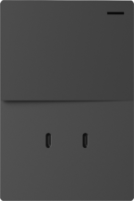 TECLA Y USB-C MILAN GRIS MACROLED, 1 CANAL, 2 VIAS, AC 250V, 10A MAX. 2 USB-C DE 30W, BASTIDOR METALICO