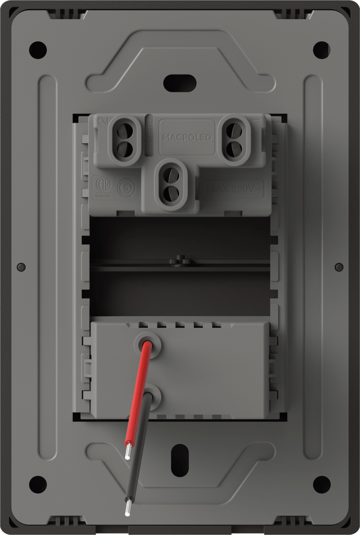 TECLA Y DIMMER LED MILAN BLANCO MACROLED, 1 CANAL, AC 250V, 10A MAX. 1 DIMMER, BASTIDOR METALICO - Imagen 2