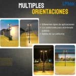 FAROLA LED SOLAR TIPO PLAZA 2 LAMPARAS 20W C/U - Imagen 6