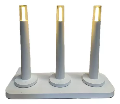 D_NQ_NP_622933-MLA83056051017_032025-O KIT DE 3 VELADOR A BATERIA CANDLE DIMERIZABLE CON BASE DE CARGA MACROLED, BLANCO, DC5V, 2700K, IP44, 50LM - Imagen 1