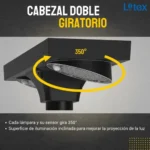 FAROLA LED SOLAR TIPO PLAZA 2 LAMPARAS 20W C/U - Imagen 7