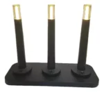 KIT DE 3 VELADOR A BATERIA CANDLE DIMERIZABLE CON BASE DE CARGA MACROLED, NEGRO, DC5V, 2700K, IP44, 50LM