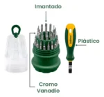 Kit de destornilladores de precisión 31 en 1 - Acero CR-V - Mango suave