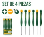 Set Destornilladores De Precisión X6 Puntas Planas Y En Cruz - Imagen 2