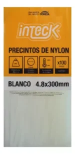PRECINTO DE NYLON 4.8MM X 300MM - BLANCO